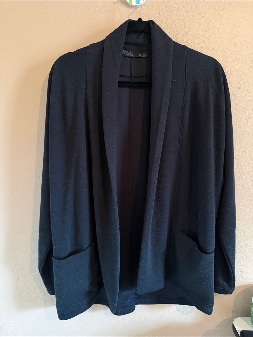 Prana Black Open-Front Cardigan